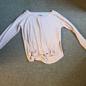 Lightweight pink knit crew neck